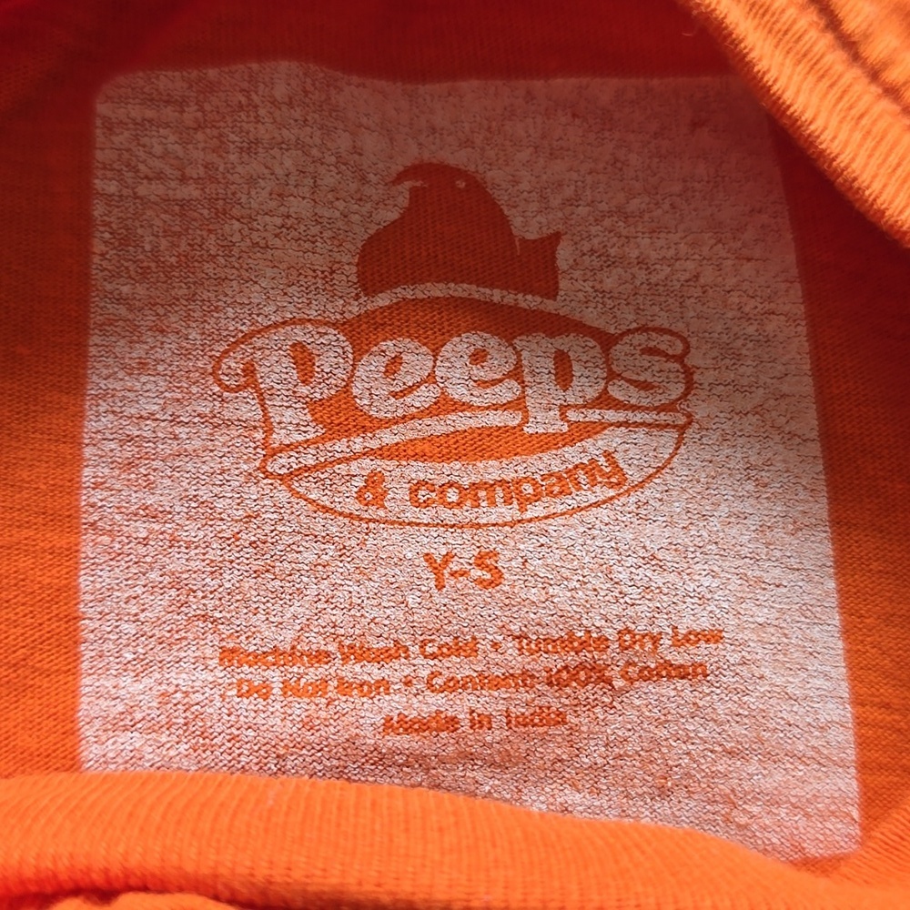 PEEPS Orange Kids T-Shirt with  Bunny Design - Youth Small - Picture 3 of 7